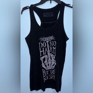 Edgy Black Graphic Tank Top